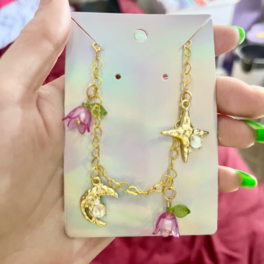 NEW Tulip, Star and Moon Charm Bracelet